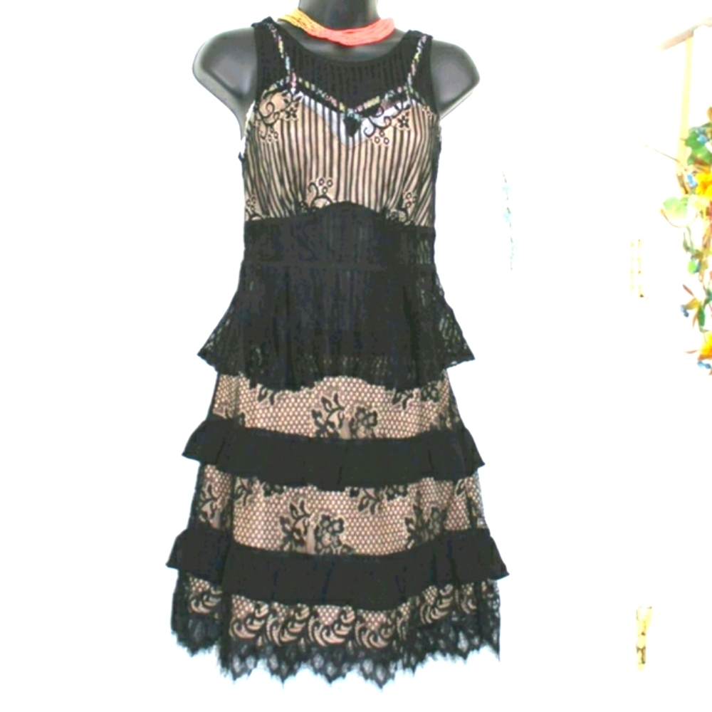 Black Lace Skirt and Top Set